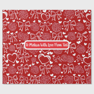 Hearts and Roses Personalizable Wrapping Paper Geschenkpapier