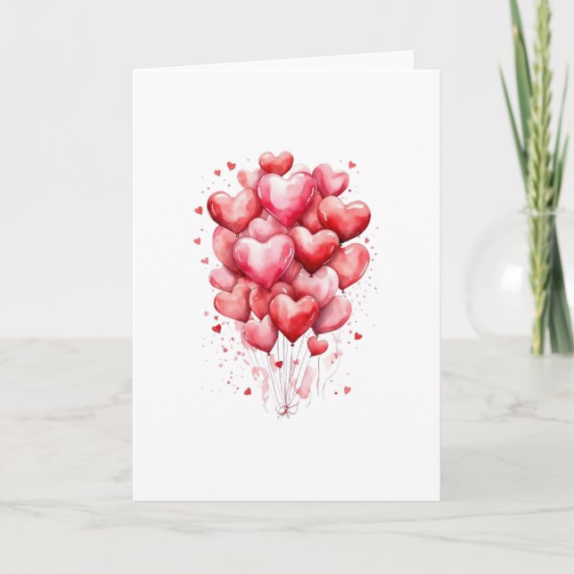 Hearts Balloon Romantic Love  Karte (Vorderseite)