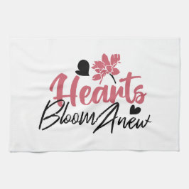 Hearts Bloom new - inspirierendes Blumenzitat Geschirrtuch