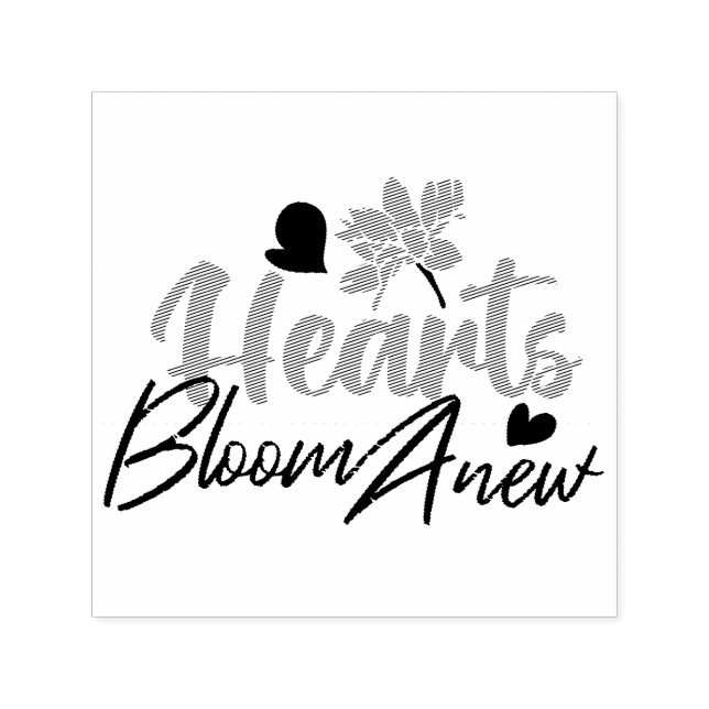 Hearts Bloom new - inspirierendes Blumenzitat Permastempel (Design)