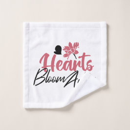 Hearts Bloom new - inspirierendes Blumenzitat Waschlappen
