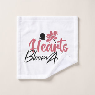 Hearts Bloom new - inspirierendes Blumenzitat Waschlappen
