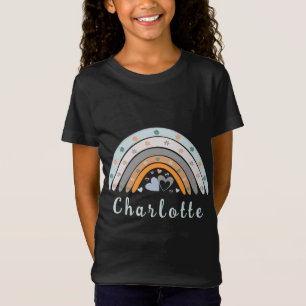 Hearts Boho Rainbow mit Personalisiertem Namen T-Shirt