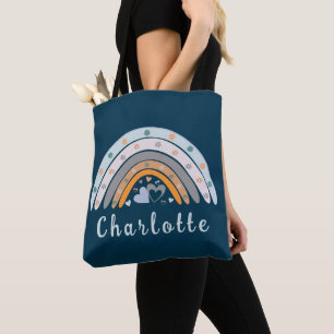 Hearts Boho Rainbow mit Personalisiertem Namen Tasche