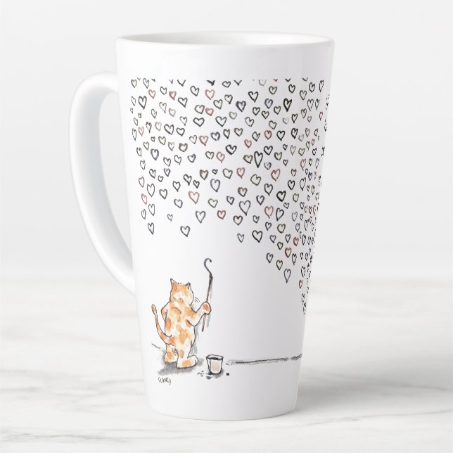 Hearts By Cat latte mug (Angle gauche)