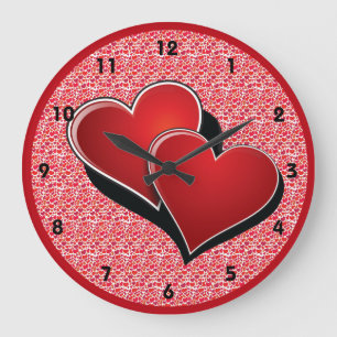 Hearts Design Clock Große Wanduhr
