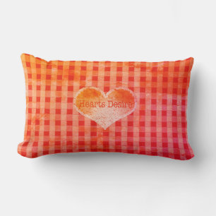 Hearts Desire Orange Karo-Wurfkissen Lendenkissen