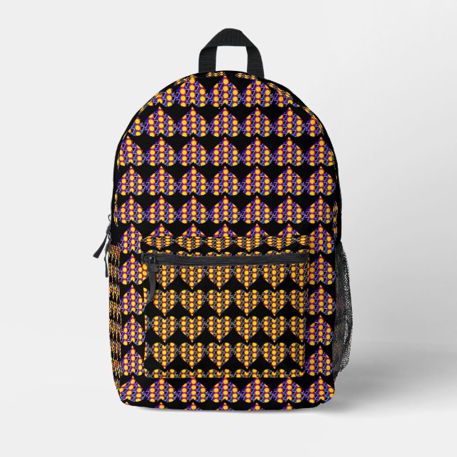 Hearts Druckknopfbeutel Bedruckter Rucksack (Vorderseite)