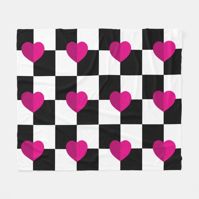 Hearts Fleece Blanket (Vorderseite (Horizontal))