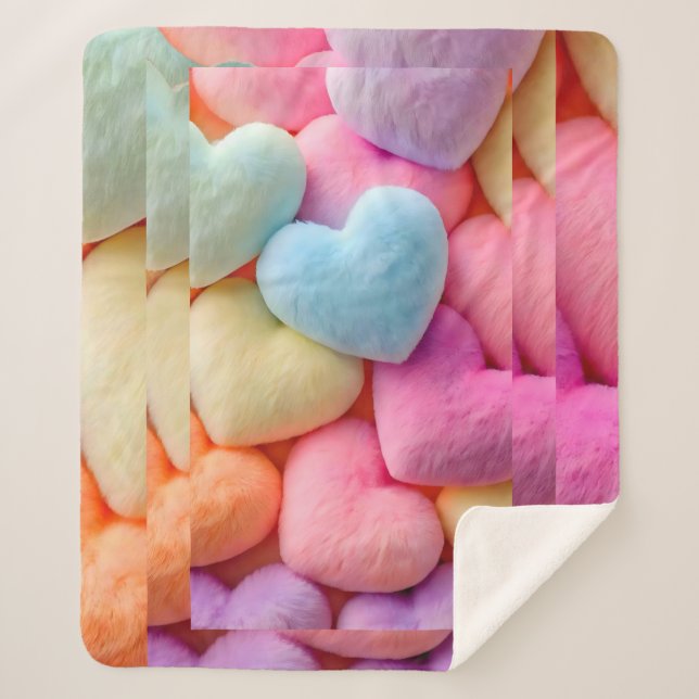 Hearts Fleece Blanket Sherpadecke (Vorderseite)