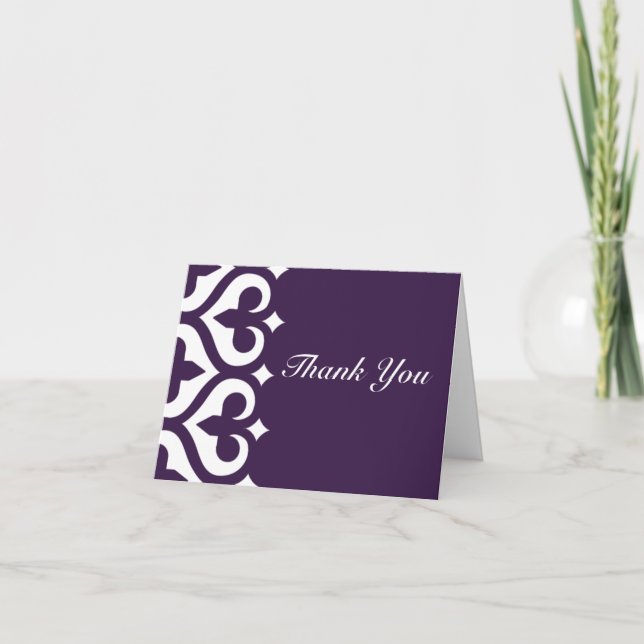 Hearts & Fleur de Lis Thank You Card Dankeskarte (Vorderseite)