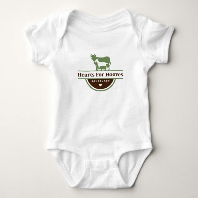 Hearts for Hooves-Logo Baby Strampler (Vorderseite)
