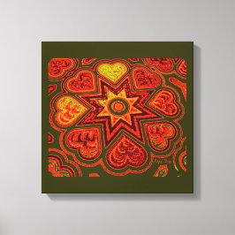 'Hearts Full of Love'-Panel (Rustics)(Orange) Leinwanddruck