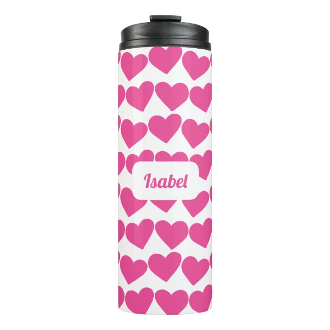 HEARTS Groovy Valentine CUSTOM Bridesmaid Geschenk Thermosbecher (Vorderseite)
