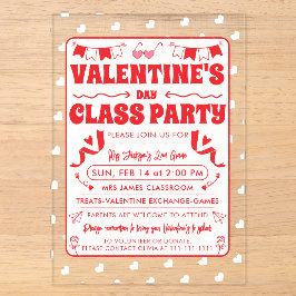 Hearts Happy Valentine’s Day Modern Love Pattern Acryleinladungen