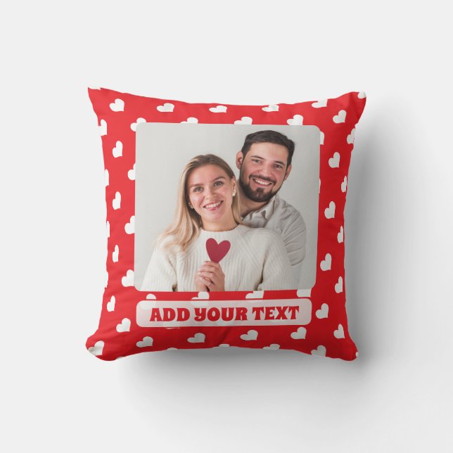 Hearts Happy Valentine’s Day Modern Love Pattern Kissen (Vorderseite)