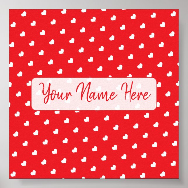 Hearts Happy Valentine’s Day Modern Love Pattern Poster (Vorne)
