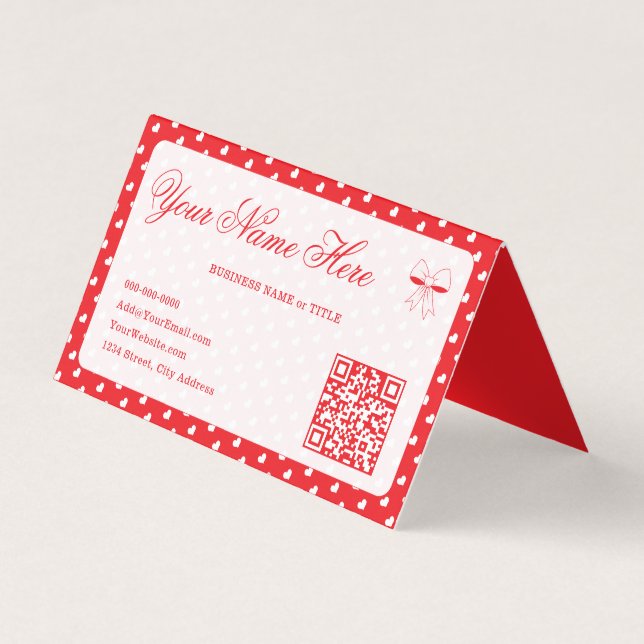 Hearts Happy Valentine’s Day Modern Love Pattern Visitenkarten (Vorderseite)