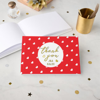 Hearts Happy Valentine's Day Modern Love Pattern Gästebuch