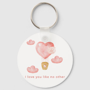 Hearts Heißluftballon Valentine Personalisiert Schlüsselanhänger