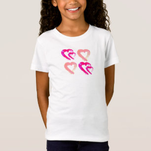Hearts Hot Pink & Pastelrosa T-Shirt