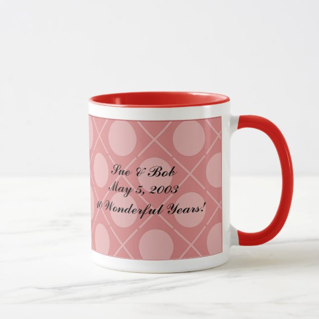 Hearts Hugs & Kisses Anpassbare Pink-Foto-Tasse Tasse (Rechts)