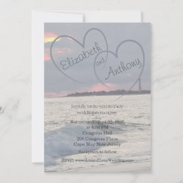 Hearts in the Sky Beach Wedding Invitation Einladung
