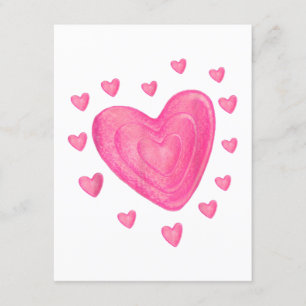 Hearts Kids School Valentines Day Girls Boys Begleitkarte