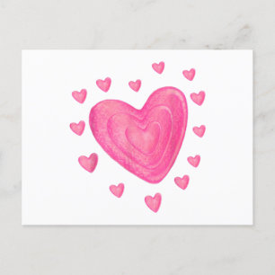 Hearts Kids School Valentines Day Girls Boys Feiertagspostkarte