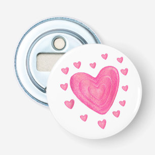 Hearts Kids School Valentines Day Girls Boys Flaschenöffner