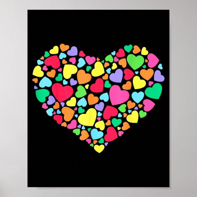 Hearts Kids School Valentines Day Girls Boys  Poster (Vorne)
