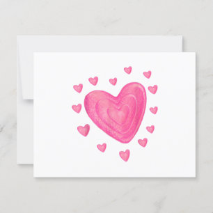 Hearts Kids School Valentines Day Girls Boys RSVP Karte