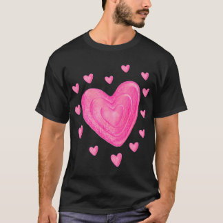 Hearts Kids School Valentines Day Girls Boys T-Shirt