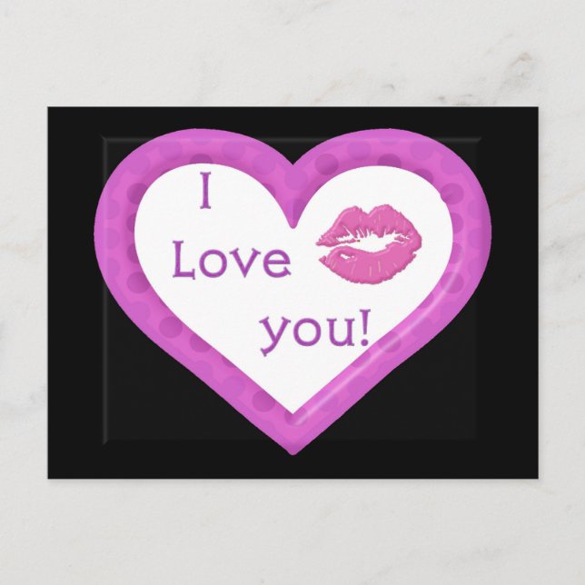 Hearts & Kisses Postkarte (Vorderseite)