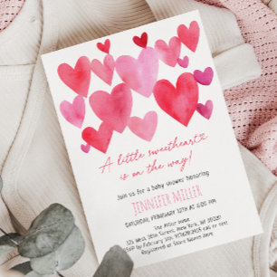 Hearts Little Sweetheart Baby Shower Einladung