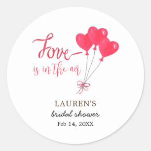 Hearts Love is in the Air Brautparty Runder Aufkleber