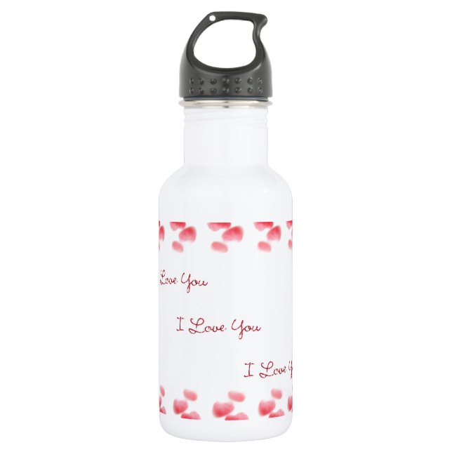 Hearts Love Peace Destiny Shower Party Birthday Edelstahlflasche (Vorderseite)