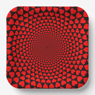 Hearts Mandala Design Pappteller