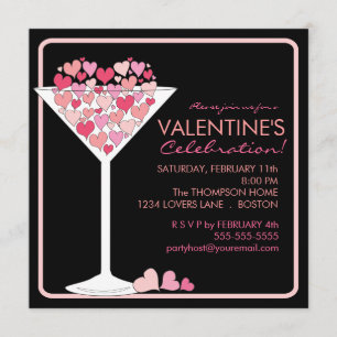 Hearts Martini Valentinstag Party Einladung
