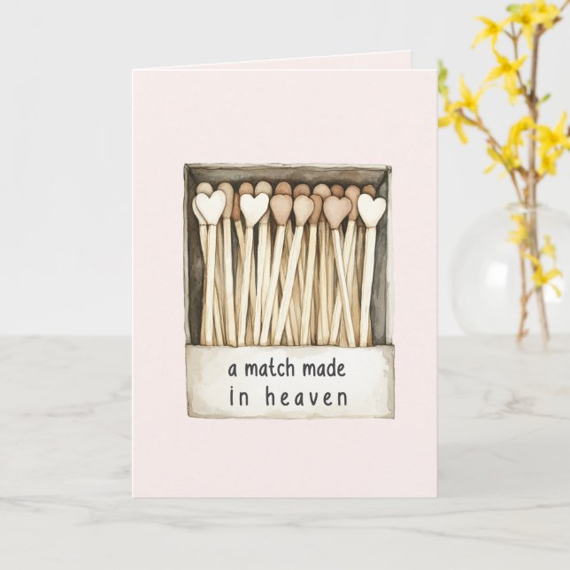 Hearts Match Made in Heaven Love Karte (Gelbe Blume)