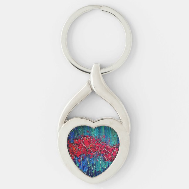 Hearts Metal Keychain Schlüsselanhänger (Vorderseite)