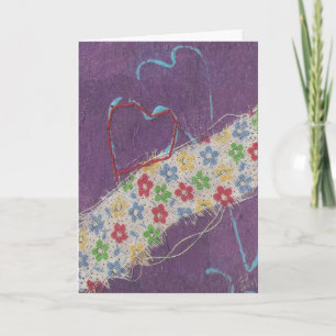 Hearts Mixed Media Collage, Geburtstag Karte