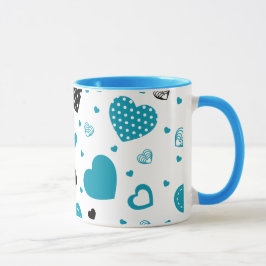 Hearts Modern Art Design Tasse