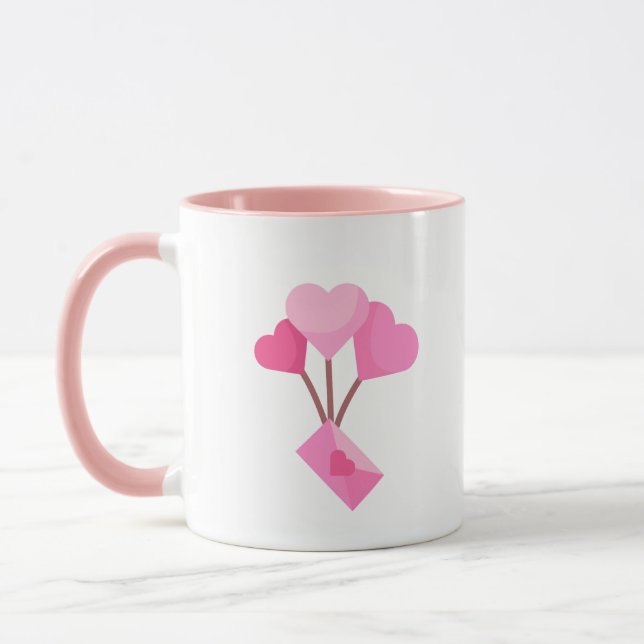 Hearts Modern Art Design Tasse (Links)