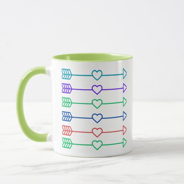 Hearts Modern Art Design Tasse (Links)