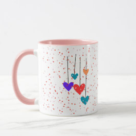 Hearts Modern Art Design Tasse