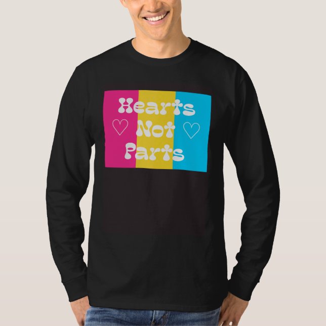 Hearts Not Parts  Gay Pride lgbtq+ T-Shirt (Vorderseite)