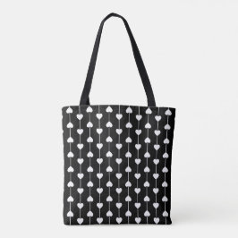 Hearts on Strings Print Love String of Heart  Tasche