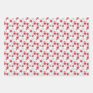 Hearts Pattern custom backgrounds Wrapping Paper Geschenkpapier Set