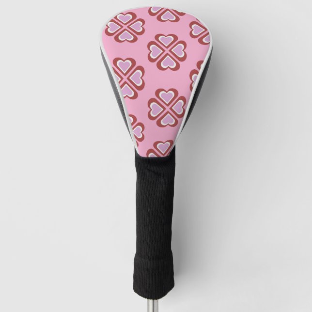 Hearts pattern golf headcover (Vorderseite)